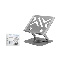 Büro Ev Ofis Bilgisayarı İçin Gri Karbon Çelik 360 Dönen Tablet Notebook Standı