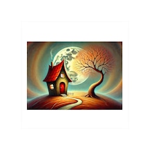 Peri Masalı Evi Tasarım Ahşap Tablo