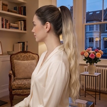 Tokalı Protein Fiber Sentetik At Kuyruğu / Kumral Platin Sarı Ombre - Oggv-898528 Çok Renkli