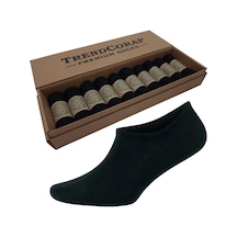 Trendcorap Premium Bambu Erkek Sneaker Görünmez Bilekte Spor Çorap 10 Lu Özel Kutu Siyah