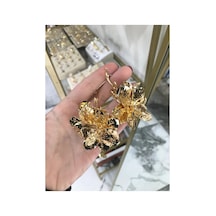 Gold Çiçek Küpe Altın