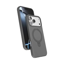 Newface Apple iPhone Uyumlu 17 Pro Regal Magsafe Standlı Kapak - Titan Gri