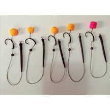 5 Adet Sazan Rig Takımı ( Pembe Ve Turuncu Esp Mısır ile Pop Up)