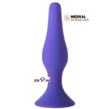 Erofoni Medikal Silikon 10 Cm Dar Giriş Anal Açıcı Gevşetici Alıştırıcı Tıkaç Purple Plug