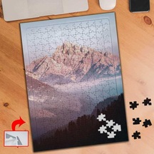 Pembe Işık Yansımalı Dağ 240 Parça Puzzle Yapboz Tablo-s460