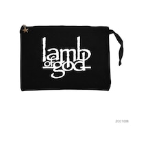 Zepplin Giyim Lamb Of God Logo Siyah Clutch Astarlı Cüzdan / El Çantası