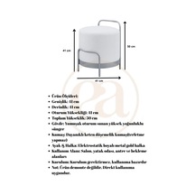Ella Ola Puf, Metal Halkalı Puf, Makyaj Oturağı ,puf Bench Montajsız Oturak Siyah Metal Ayaklı Krem
