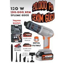 Nvg 20000 Pa 25.000 Mah Pro Elit Şarjlı Çift Bataryalı Metal Filtreli Lcd Ekranlı Araç Süpürgesi 20000 Pa