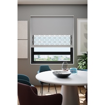 Perdea Lazer Kesim Mat Stor Perde, Lazer Kesimli Klasik Serisi, C-111005 Gri Renk