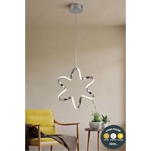 Yıldız Model Krom 3 Renkli Sarkıt Modern Salon, Çocuk Odası, Mutfak Ve Antre İçin Şık Aydınlatma
