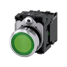 Siemens 3sb6163-0db40-1ba0 - 22mm Led'li Buton Metal Yeşil 24v Ac/dc