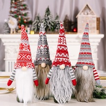 4 Lü Gnome Neol Dekorasyon Seti Sevimli Peluş Noel Baba Gnome Set