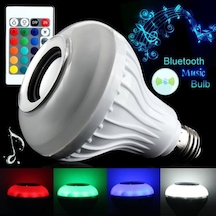 Bluetooth Led Ampul Hoparlör Kumandalı Kablosuz Ses Bombası RGB