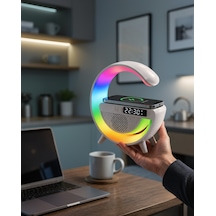 Kablosuz Şarjlı Led Masa Lambası Çalar Saat Xuczgoogledijital-8