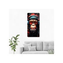 Cam Tablo Modern Art Serisi Monkey Art 40x80