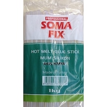 1 KG 7.4x300 MM İnce Somafıx Mum Silikon Şeffaf Çubuk Sıcak N11.19