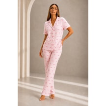 Norcia Sports Kadın Kısa Kol Rahat Kalıp Şık Pembe Pijama Takımı Çok Renkli - 929323054 Çok Renkli - 929323054 Çok Renkli