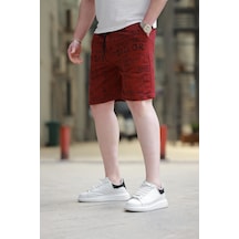 Madmext Pano Baskılı Bordo Kapri 2408