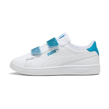 Puma Smash 3.0 L Glıtter Çocuk Ayakkabı 395609 08 Beyaz