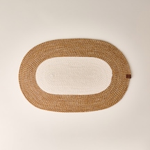 Living Jüt Görünümlü Banyo Paspası - Kahverengi / Krem - 40x60 Cm Çok Renkli