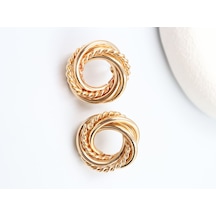 Gold Çelik Küpe 26 Mm Çok Renkli