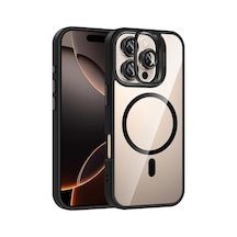 Joko Apple İphone 16 Pro Max Remim Lensli Magsafe Standlı Kapak - Siyah 0.2M-Çok Renkli