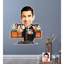 Kişiye Özel Bay Avukat Karikatürlü Duvar Sticker 50X70CM 2