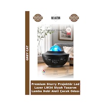Premium Starry Projektör Led Lazer Lw34 Siyah Tasarım Lamba Hobi Aleti Çocuk Odası Çok Renkli