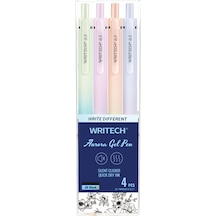Wrıtech W-0171 Aurora 0,7mm Mavi Jel Kalem - 4'lü Set Ahşap