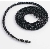 Maoyaya Çelik Kolye, Titanyum Çelik 2.5mm X 60cm U Şekil, Moda Aksesuarı Heız-0219 Siyah