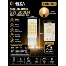 1 Adet Heka 5w Günışığı 3000k G9 Duylu Dim Edilebilir Led Kapsül Ampul
