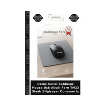 Delux Serisi Kablosuz Mouse Usb Alıcılı Fare Tm22 Siyah Bilgisayar Donanım İş