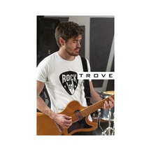 Tarzsokak Unısex Kadın Erkek Rock'n Roll Gitar Pena Tasarım Baskılı % 100 Pamuk T-shirt Beyaz