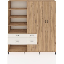 Hyperion Dolap 14 Raflı 4 Çekmeceli 4 Kapaklı 220x44x243 Çam-çam/aytaşı Atlas Çam/aytası