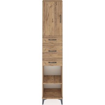 Arges Dolap 3 Raflı 3 Çekmeceli Tek Kapaklı 44x30x221 Çam-çam Çam