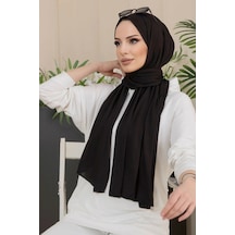 Penye Şal Tesettür Giyim, %100 Pamuk, Hafif, Rahat, Şık, Yüksek Kalite, Shawl, Scarf, Hijab, Shawl Siyah