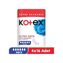 Kotex Ultra Gece Hijyenik Ped Gece 4 x 16'lı