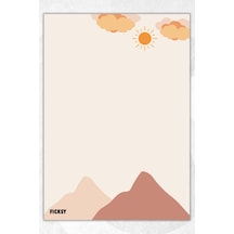 A5 Dağ Bloknot Çizgisiz Defter - 50 Yaprak - Memopad - Notepad - Not Defteri - Not Kağıdı Bej Bej