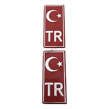 Tr Plaka Stıcker 2'li - Türkiye Plaka Stıcker - Türkiye Plakalık Stickeri - Alüminyum Tr Plaka 2'li