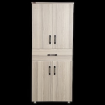 Çok Amaçlı Dolap 150 cm Hard Parlak CORDOBA Suntalem 4Raf 1Çekmece Kutuda sevk El Yapım Açık Kahverengi