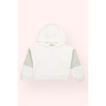 Panço Kız Çocuk Fermuarlı Sweatshirt Ekru