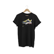 Ayakkabı Baskılı Siyah T-shirt Siyah
