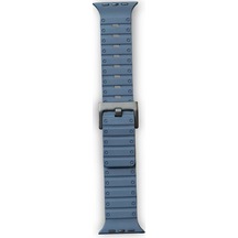 Newface Apple Watch Uyumlu 42mm Magnus Mıknatıslı Silikon Kordon - Mavi - Özel Seri 8683140680725