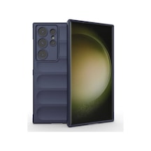 Zore Galaxy S24 Ultra Kılıf Esnek Tpu Oyuklu Arka Yüzey Tasarımlı Ogaa Etnik Silikon Kapak - Lacivert