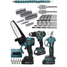 Assur ASR1037 18V Matkap Budama Testeresi Makası 3'lü Set Mavi