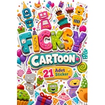 Sevimli Robotlar Doğum Günü Temalı Sticker Seti - 21 Adet Etiket Çıkartma Diğer