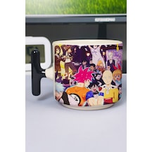 Death Parade Anime Baskılı Seramik Lüks Kupa 1 Adet T Şeklinde Özel Siyah Kulp Dalga Kulp V2t Çok Renkli