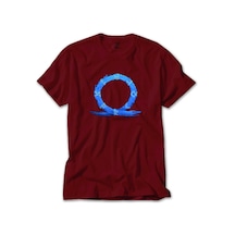 God of War Ragnarok Blue Logo Kırmızı Tişört