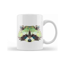 Geometric Animal Raccoon Kupa Bardak Porselen Karışık