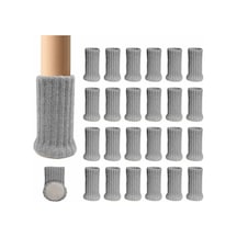 Tenfowee "24 Adet Gri Sandalye Ayağı Koruyucu - Kaymayı Önler, Çizilmeleri Engeller, Sessiz Hareket Sağlar" Diğer